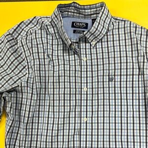 Chaps Blue Casual Button Down Shirt